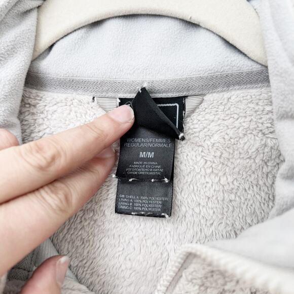 [The North Face] Light Gray Fuzzy Fleece Full Zip Osito Jacket Size Medium M - Picture 10 of 10
